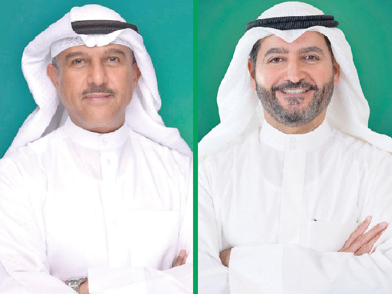 رئيس مجلس الإدارة في بيت التمويل الكويتي «بيتك» حمد المرزوق -  الرئيس التنفيذي لمجموعة «بيتك» بالتكليف- عبدالوهاب عيسى الرشود