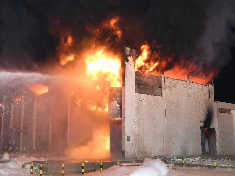 محول العمرية أثناء احتراقه أواخر عام 2019