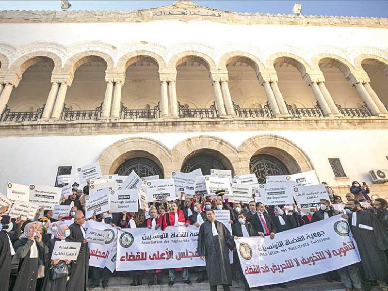 جانب من احتجاج القضاة