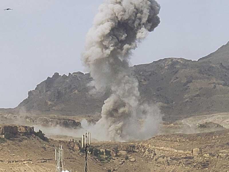 قصف أحد مراكز الحوثيين في العاصمة اليمنية صنعاء