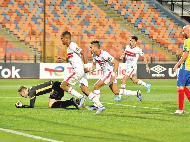 جانب من مباراة الزمالك وبترو أتلتيكو أمس الأول