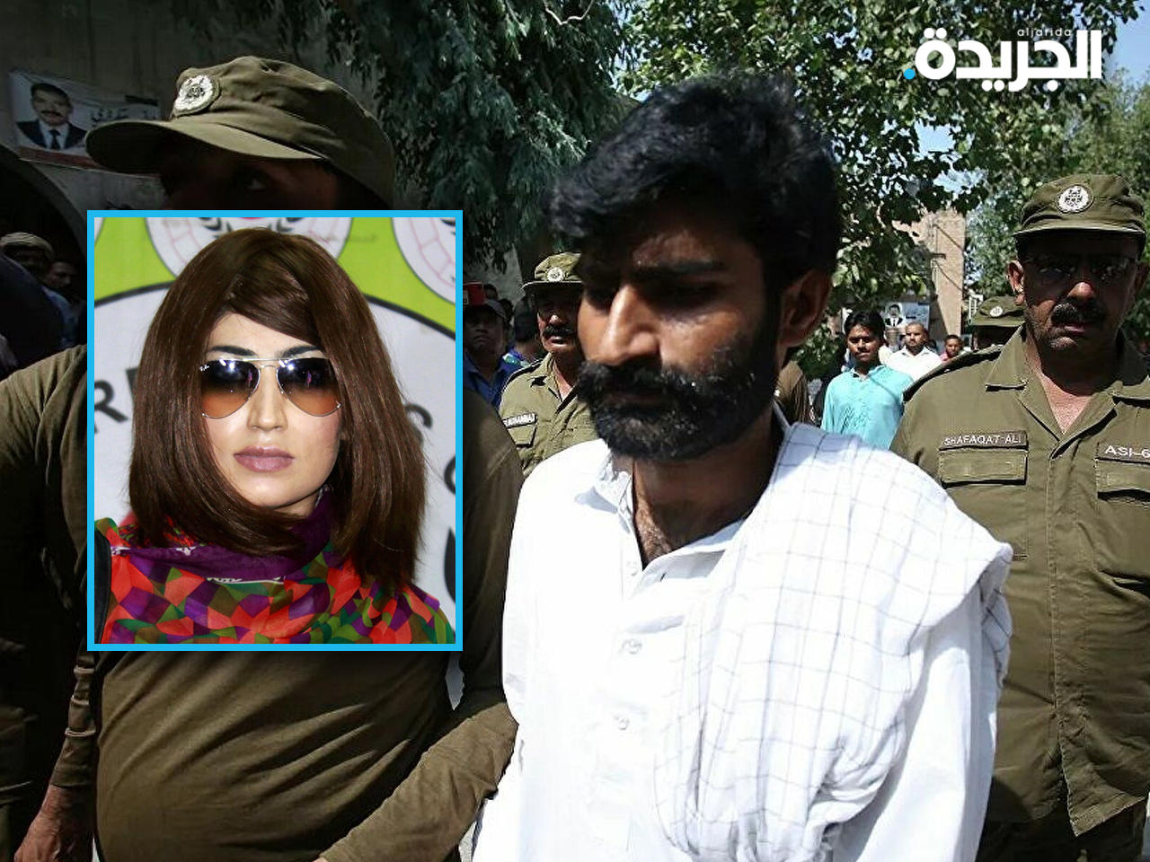 القاتل لحظة القبض عليه.. والضحية في الإطار