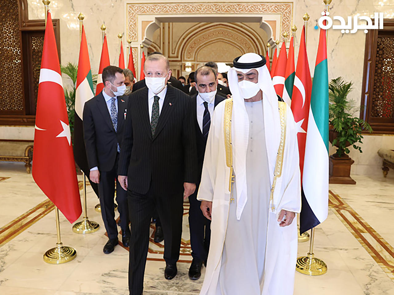 الرئيس التركي رجب طيب أردوغان لدى وصوله الإمارات اليوم