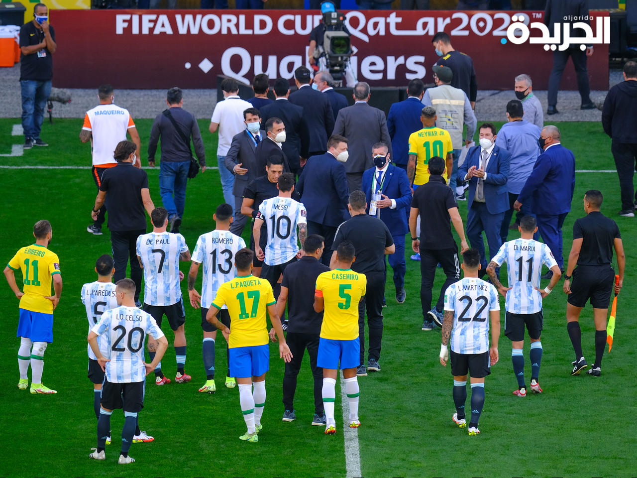 لحظة إلغاء مباراة البرازيل والأرجنتين السابقة