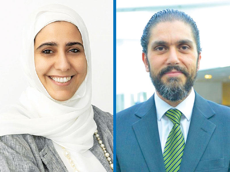 رئيس جامعة الخليج بالوكالة ونائب رئيس الجامعة للشؤون الأكاديمية، البروفيسور بسام علم الدين - المشرفة على البرنامج التدريبي رئيس مركز التعليم والتعلم والأبحاث والأستاذة في قسم علوم الكمبيوتر د. نورة الجري