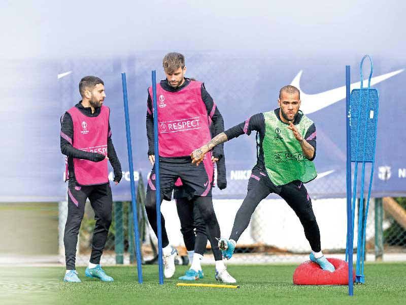 جانب من تدريبات برشلونة