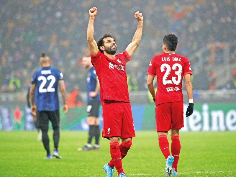 صلاح نجم ليفربول يحتفل بهدفه