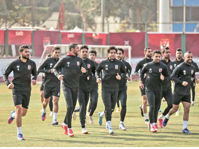 جانب من تدريب الأهلي المصري