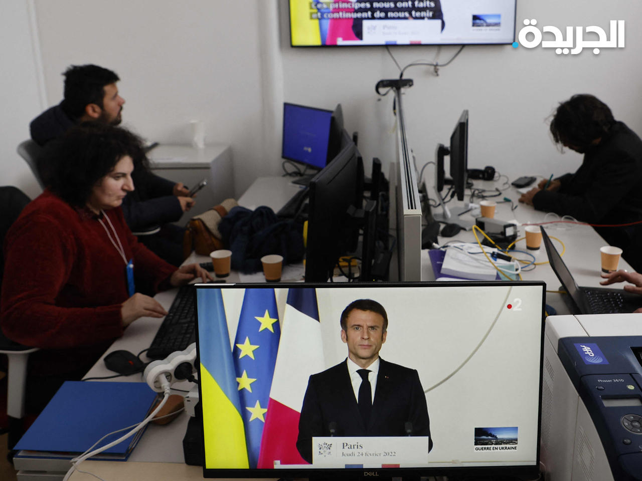 ماكرون خلال خطابه المتلفز