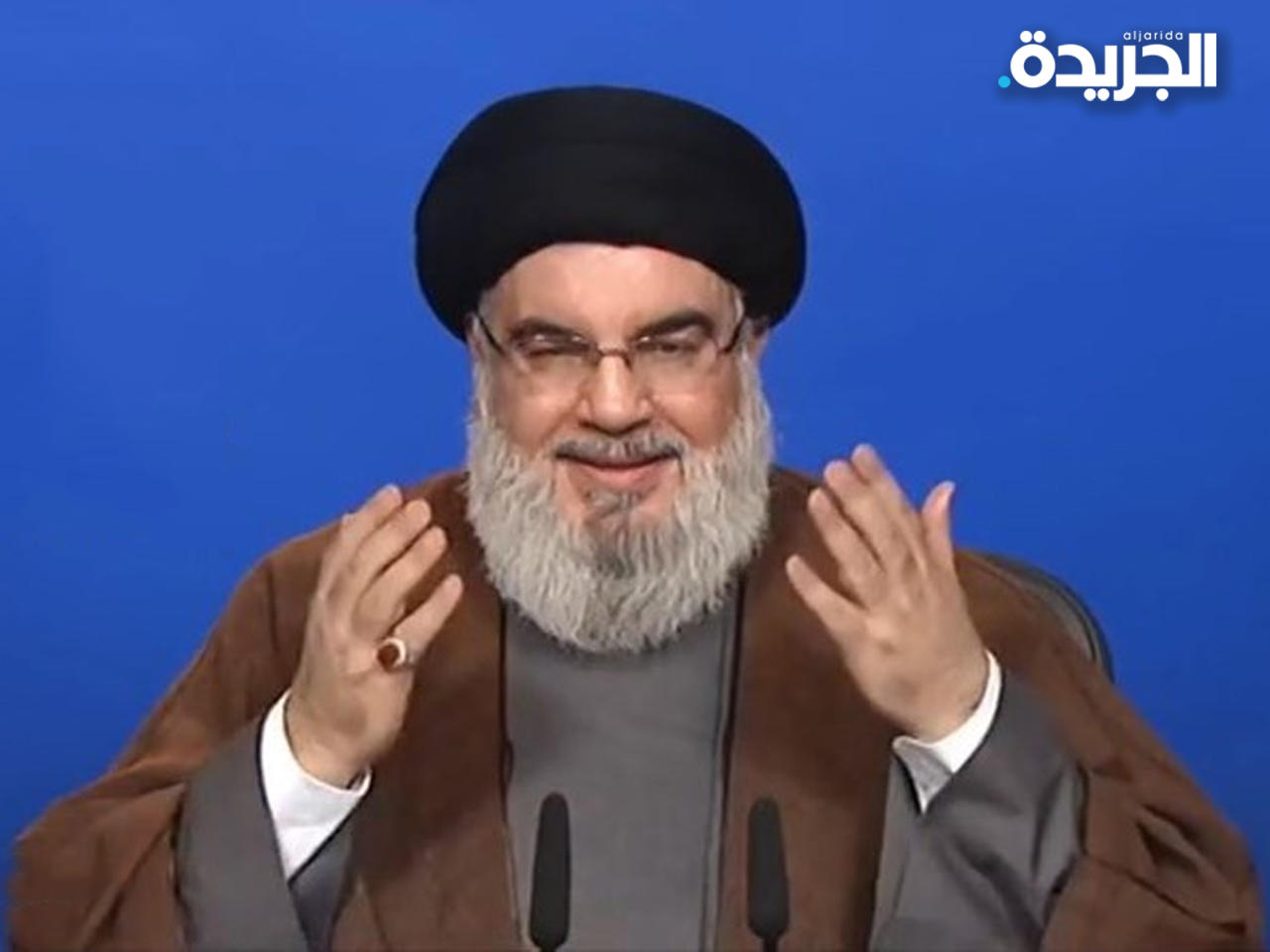 الأمين العام لحزب الله حسن نصر الله خلال الكلمة