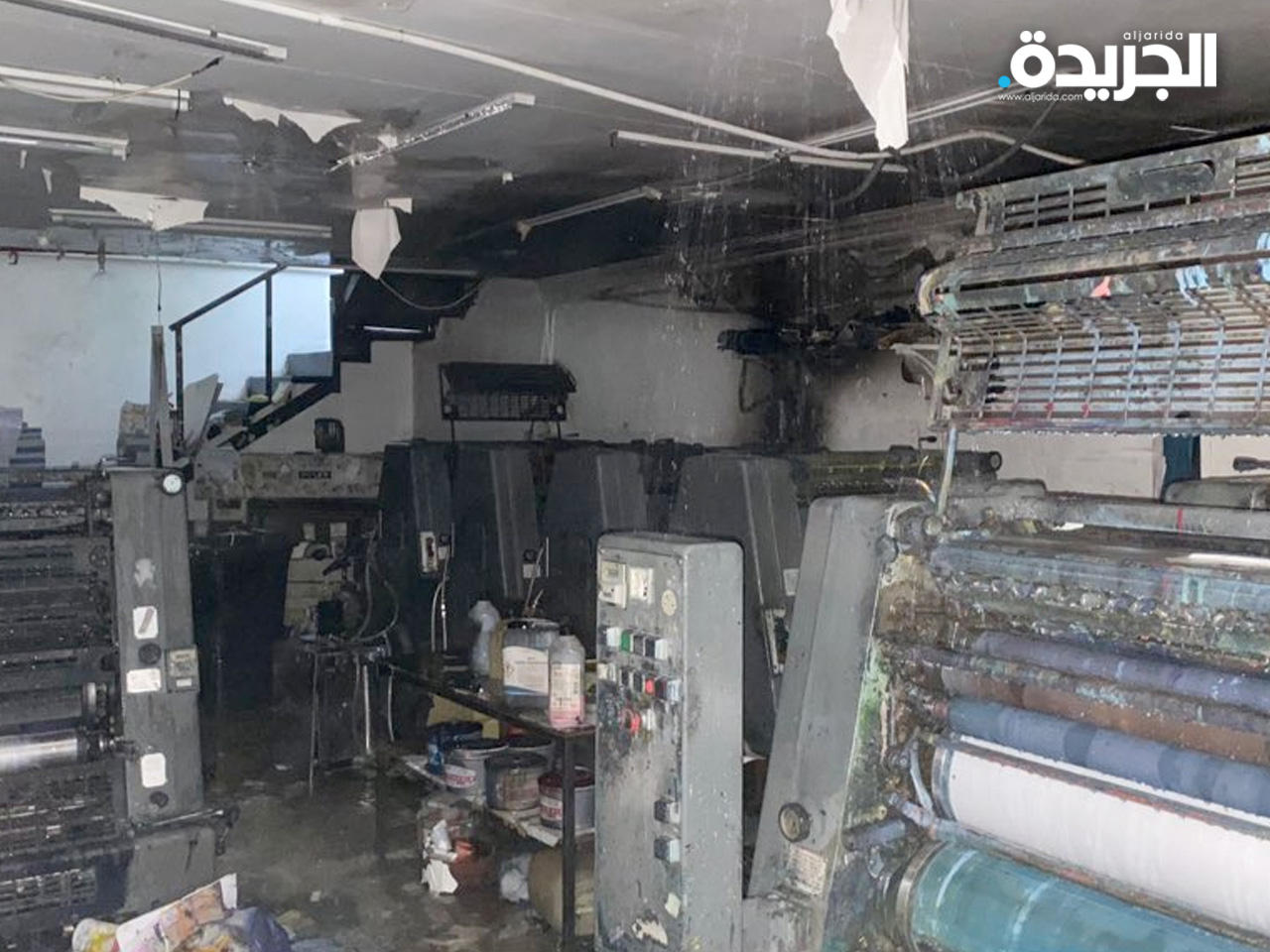 حريق مطبعة بالشويخ الصناعية