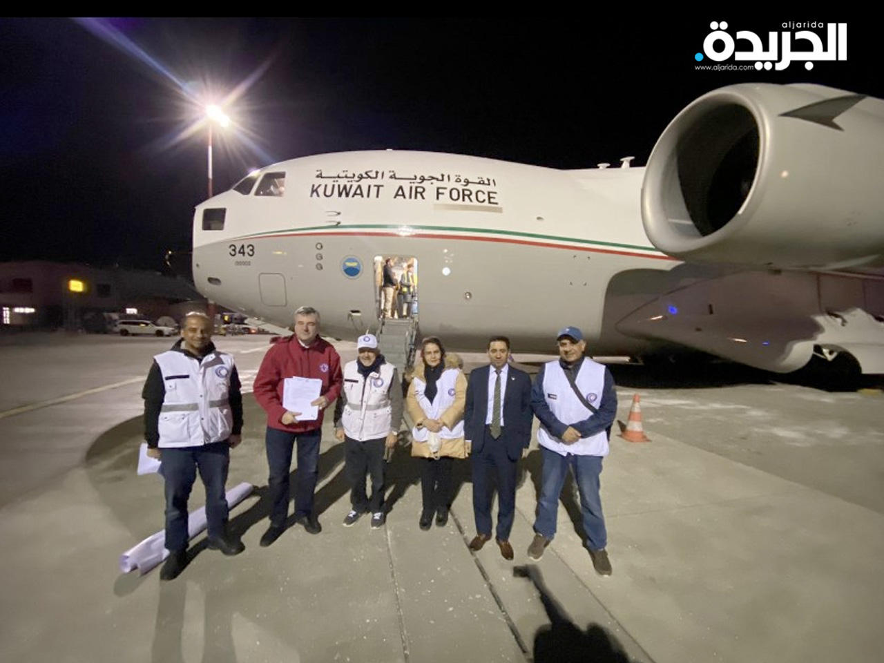 ‏‎وصول طائرة المساعدات العسكرية كويتية محملة بمواد إغاثية ومساعدات طبية