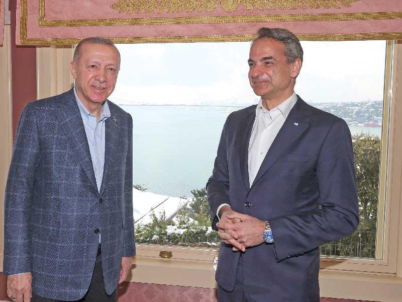  قمة بين رئيس الوزراء اليوناني كيرياكوس ميتسوتاكس، والرئيس التركي رجب طيب إردوغان