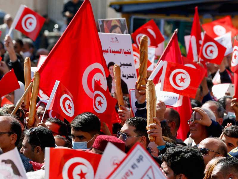 جانب من الاحتجاجات التونسية