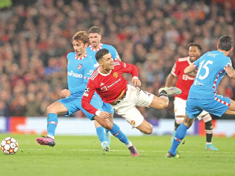 جانب من مباراة مانشستر يونايتد وأتلتيكو مدريد