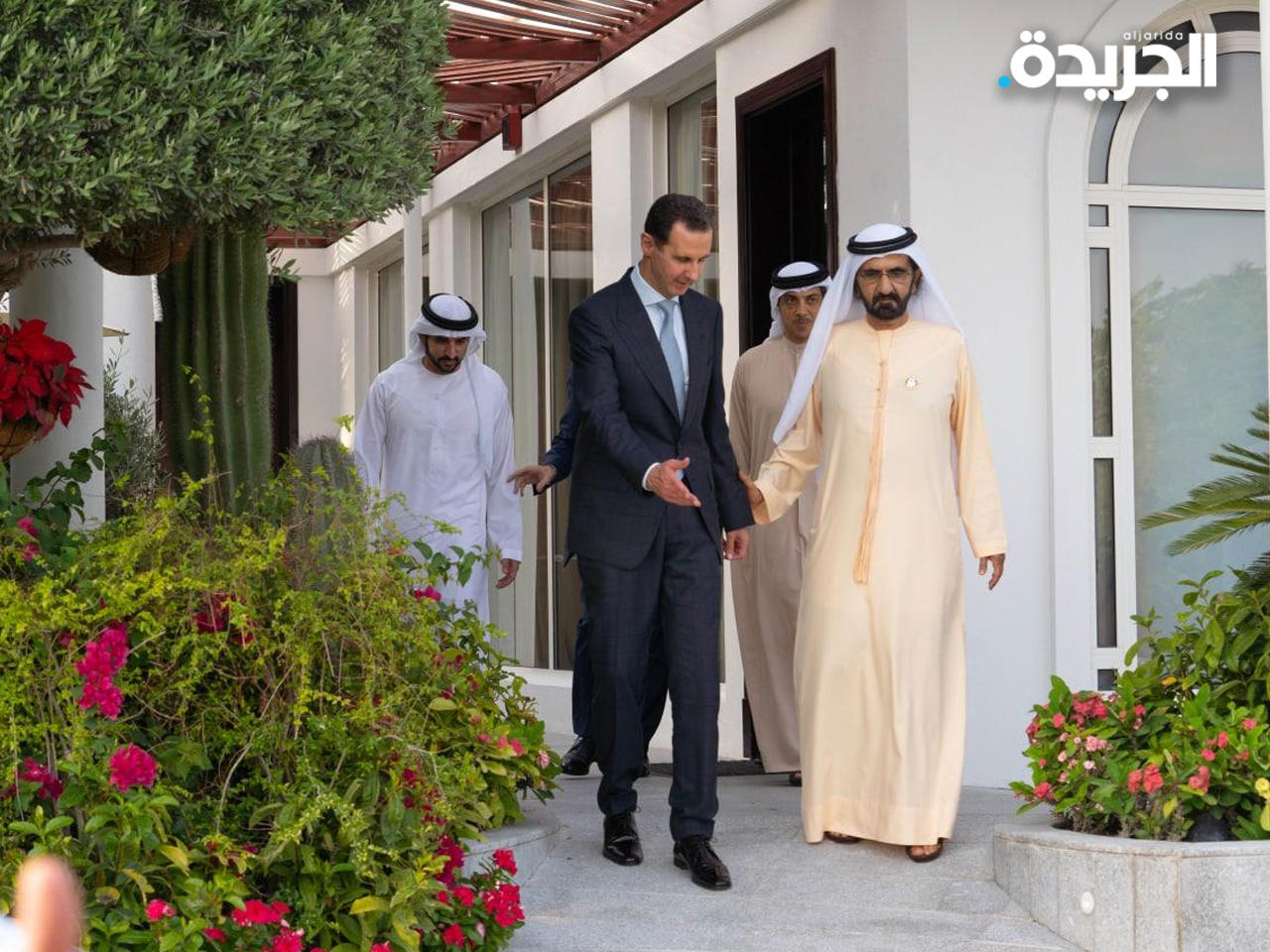 محمد بن راشد مستقبلاً بشار الأسد