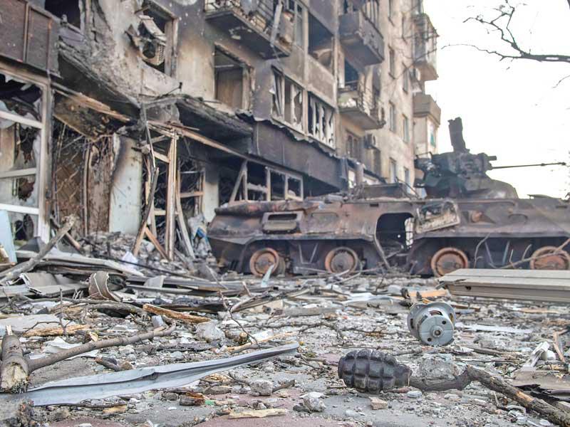 جانب من آثار الهجمات الروسية على أوكرنيا