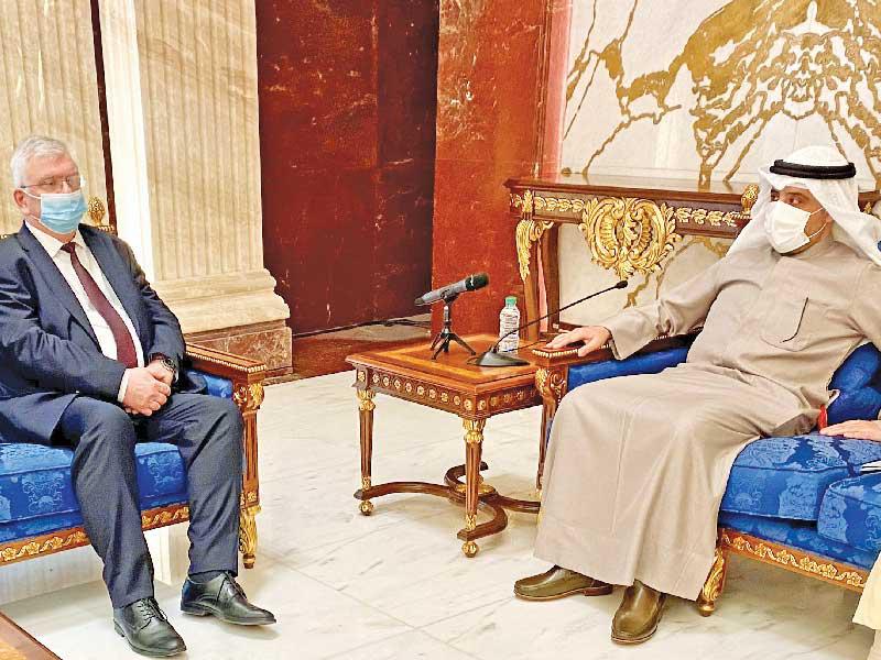 الناصر خلال لقائه السفير الروسي أمسn