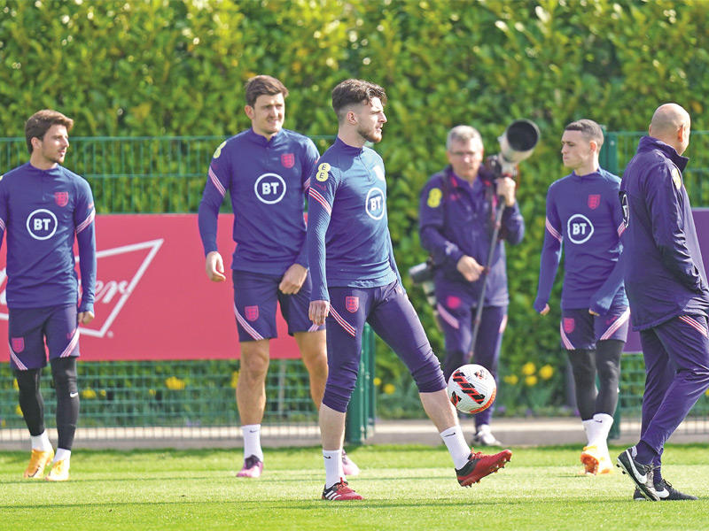 جانب من تدريبات المنتخب الإنكليزي