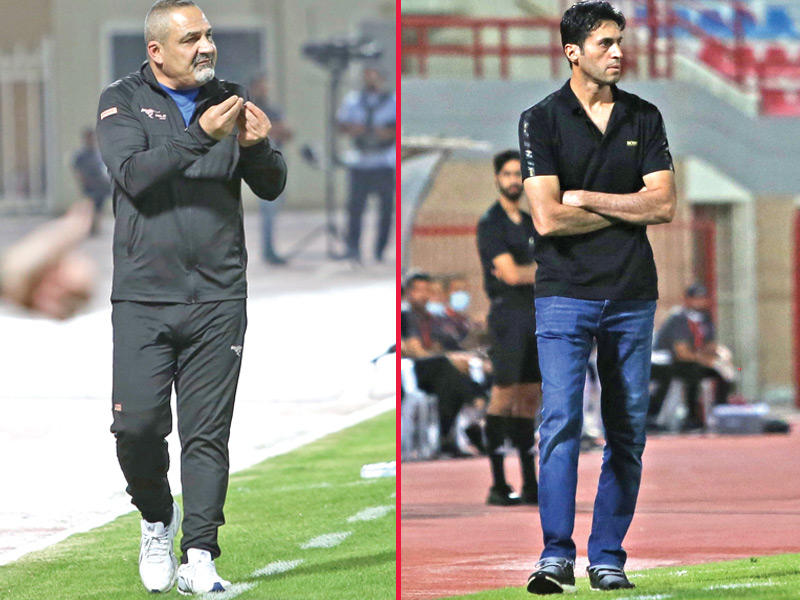 مدرب نادي خيطان هاني صقر والمدرب نادي اليرموك أحمد حيدر