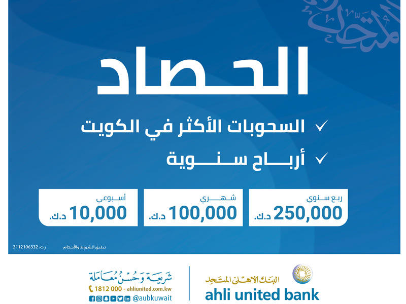  السحب الأسبوعي على جوائز الحصاد الإسلامي من البنك الأهلي المتحد