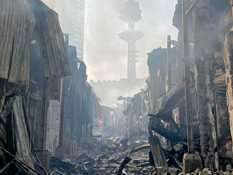 أثار حريق المباركية 