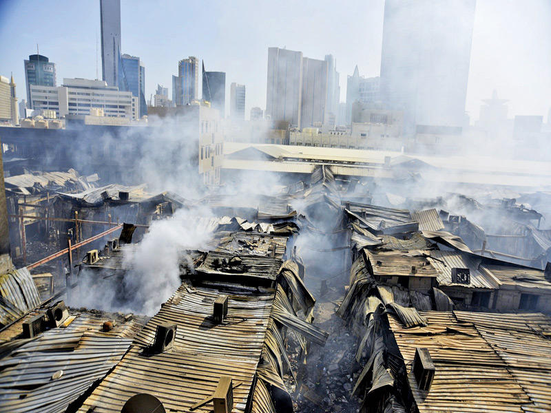 جانب مما خلفه الحريق 