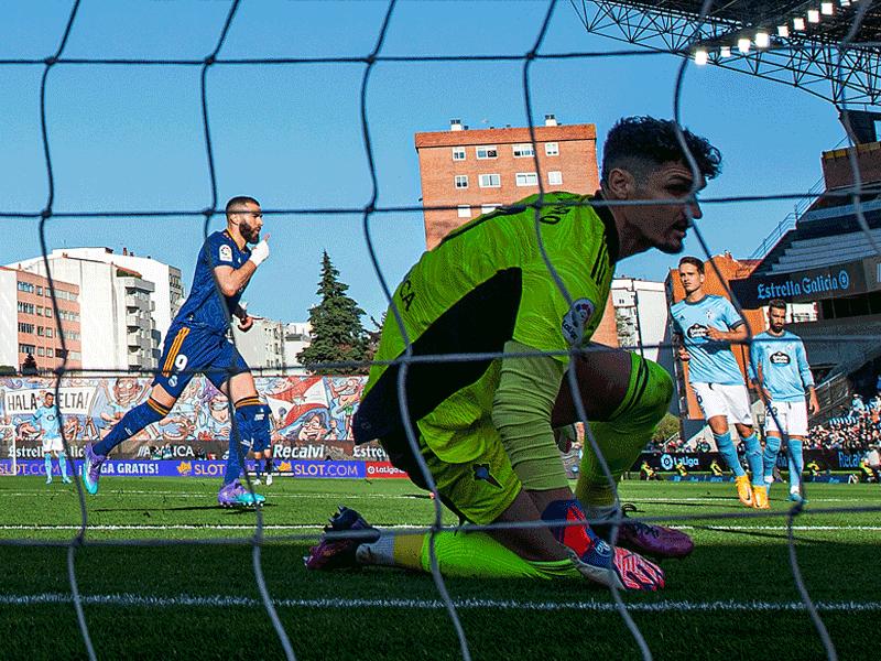 بنزيمة يسجل هدف في مرمى سيلتا فيغو