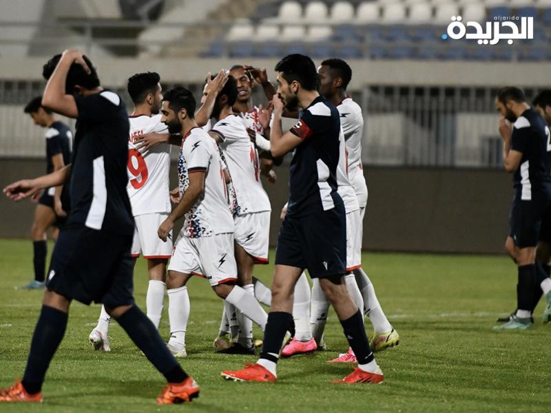 فرحة لاعبي الفحيحيل بتسجيل الهدف