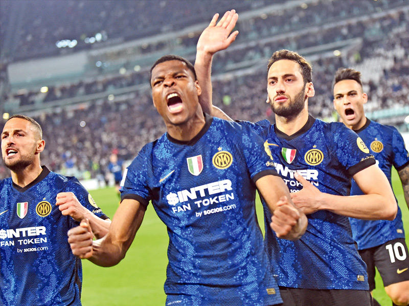 فرحة لاعبي إنتر ميلان