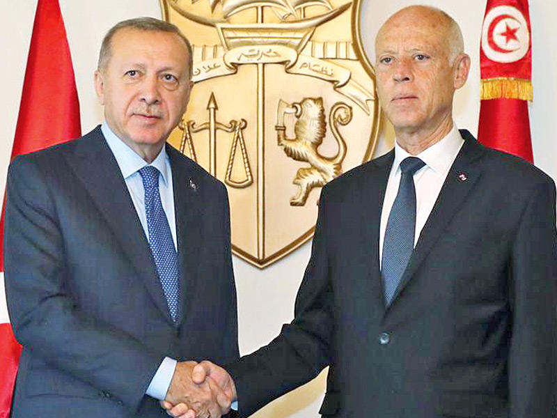 الرئيس التركي رجب طيب أردوغان والرئيس التونسي قيس سعيّد