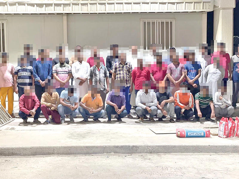 العمال المخالفون المضبوطون خلال الحملات