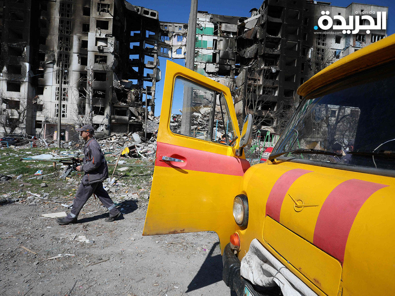 آثار القصف الروسي على المباني في أوكرانيا