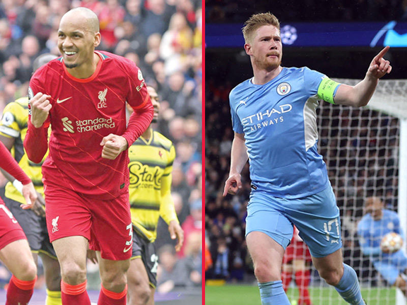 دي بروين نجم مانشستر سيتي وفابينهو نجم ليفربول