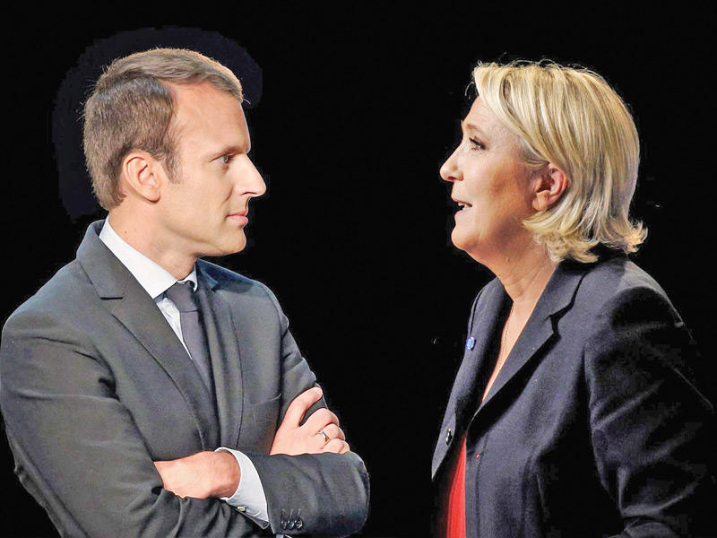 مرشحة اليمين المتطرف مارين لوبن - الرئيس الفرنسي الوسطي إيمانويل ماكرون 