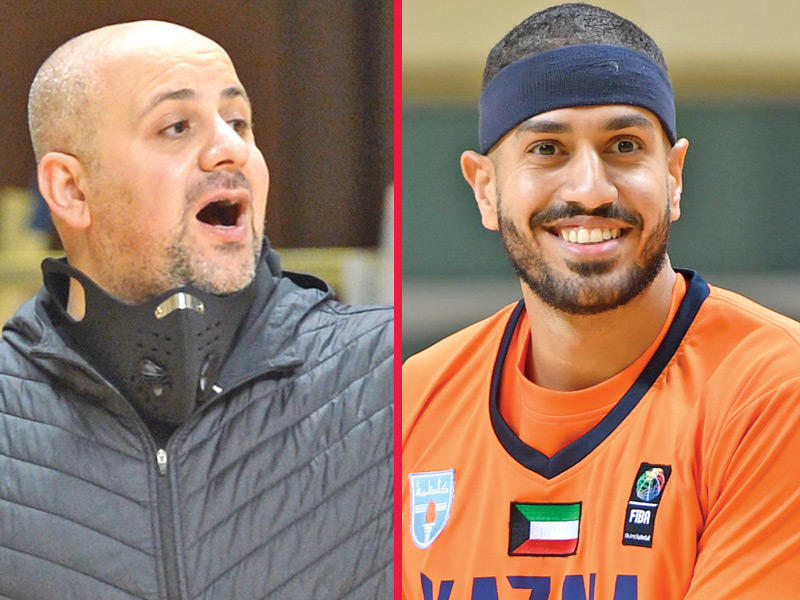 اللاعب حسين الخباز والمدرب اللبناني أحمد الفران