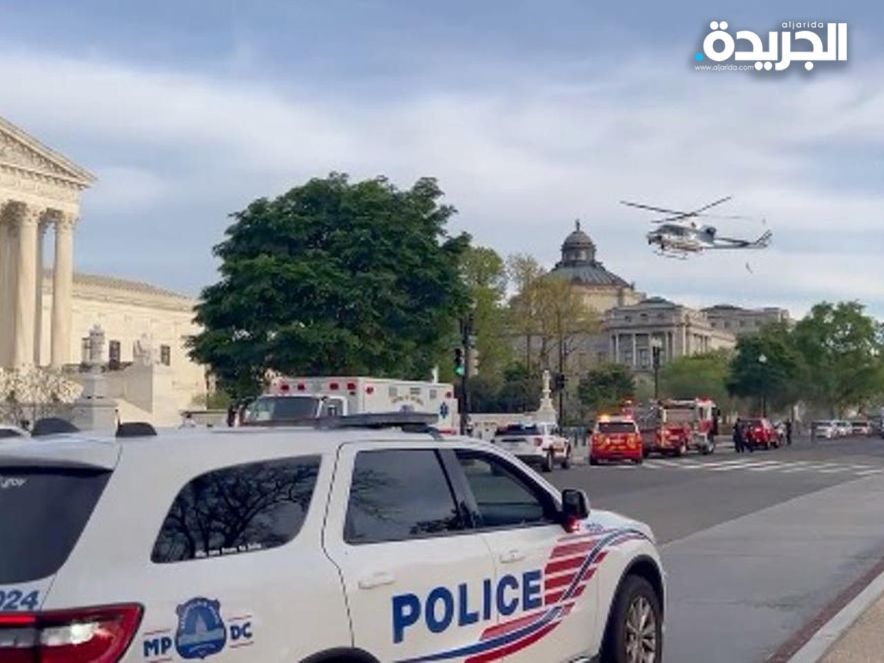 مروحية طبية هبطت في الساحة لنقله إلى مستشفى محلي