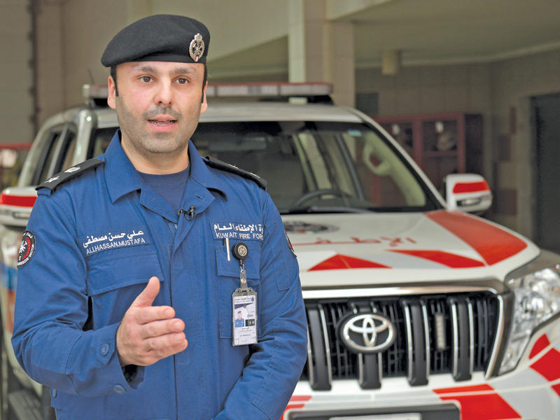 رئيس مركز إطفاء العارضية الحرفي- نوبة «ج» المقدم علي صادق