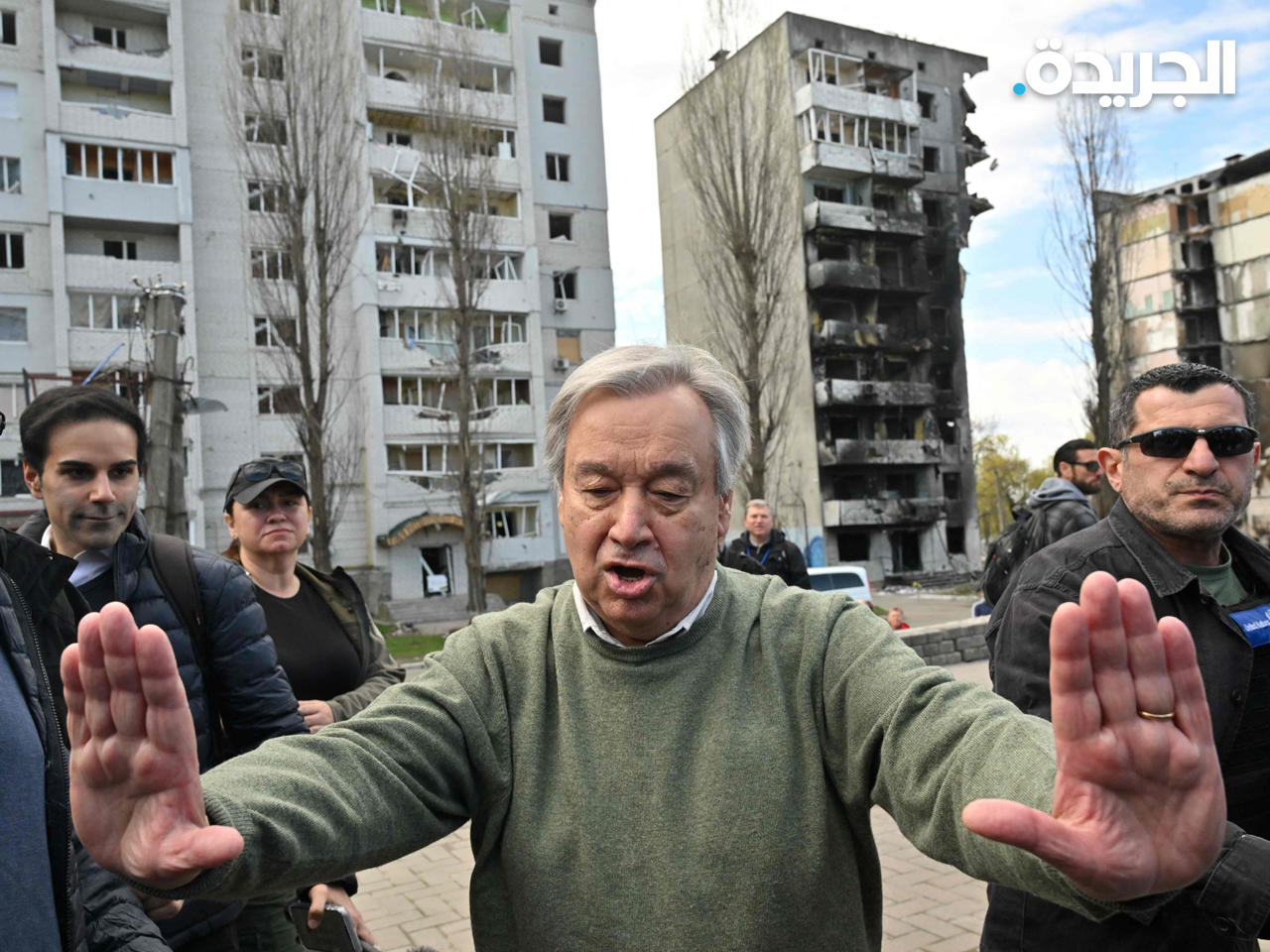 غوتيريش خلال زيارته لكييف 