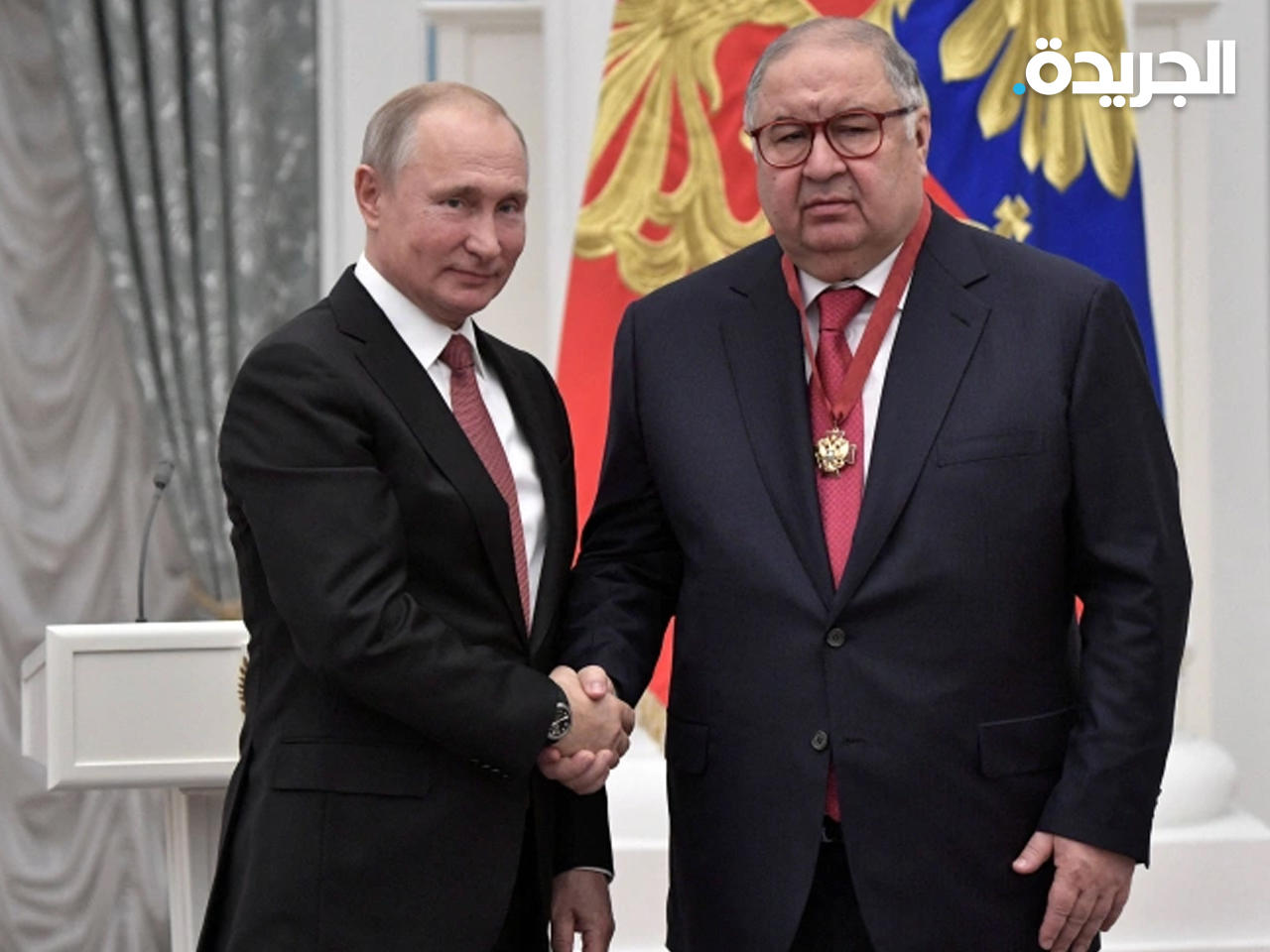 الملياردير الروسي ألشير أوسمانوف مع فلاديمير بوتين