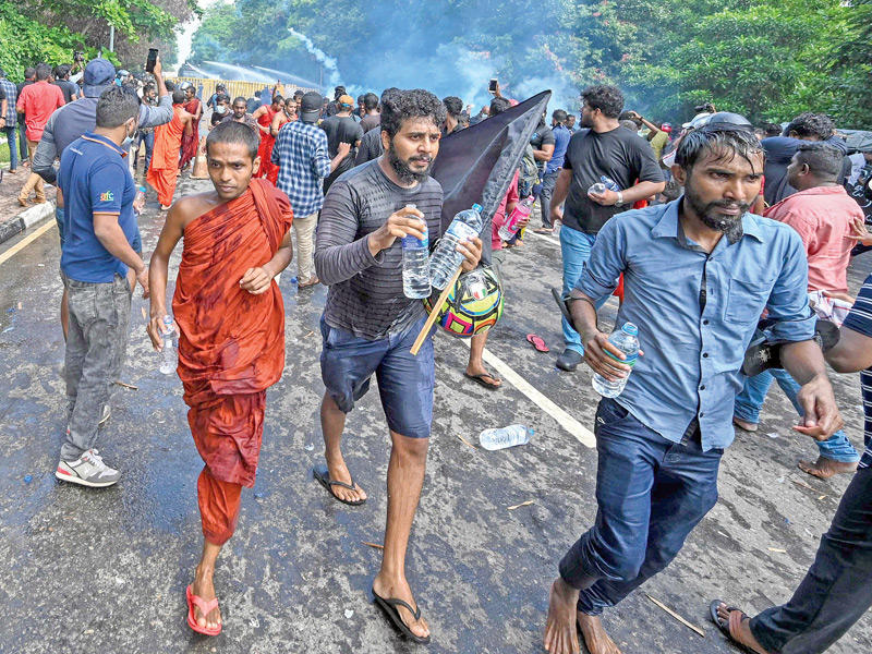 جانب من الاحتجاجات المناهضة للحكومة 