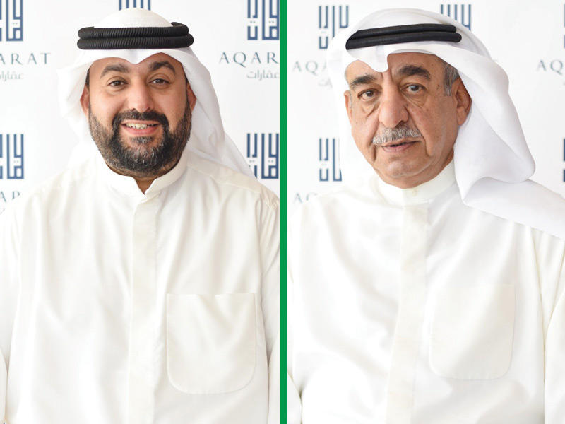 رئيس مجلس إدارة شركة عقارات الكويت إبراهيم الذربان ونائب رئيس مجلس الإدارة الرئيس التنفيذي للشركة طلال البحر