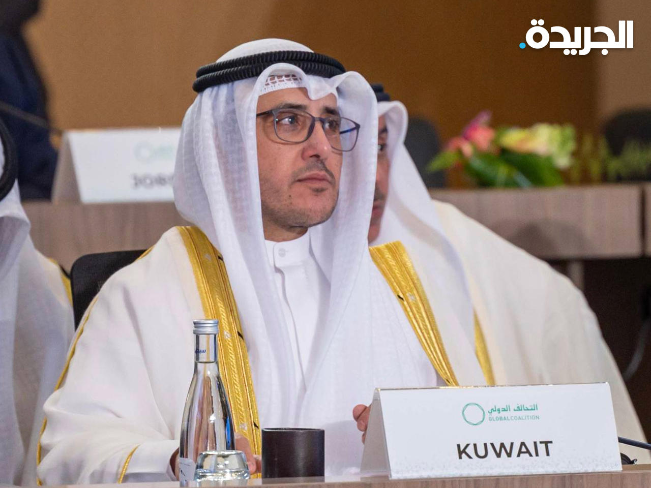 وزير الخارجية الشيخ الدكتور أحمد الناصر خلال مشاركته بالاجتماع