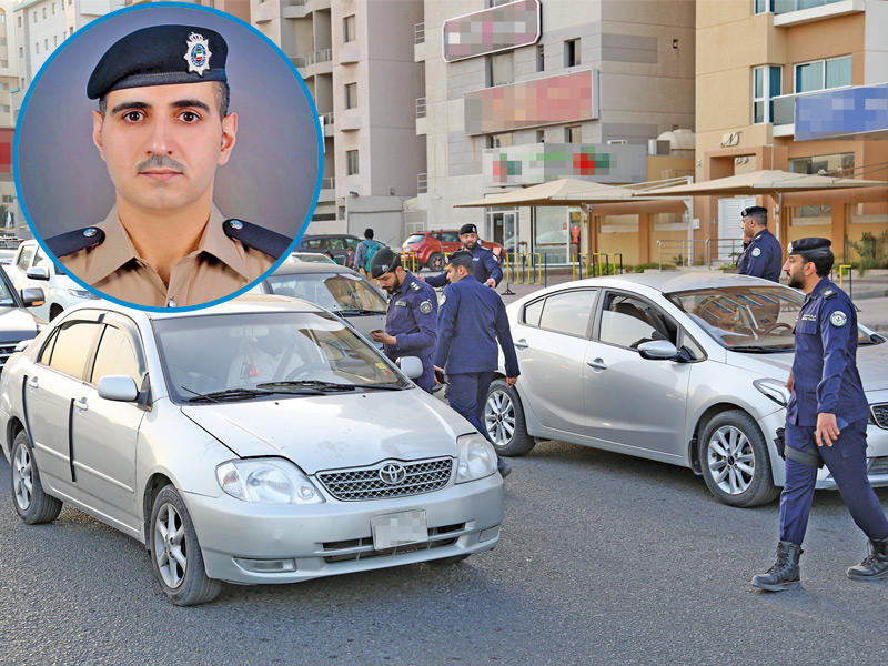 إحدى الحملات الأمنية المرورية في المهبولة مارس الماضي و في الأطار الرائد عبدالله بوحسن t(أرشيف)