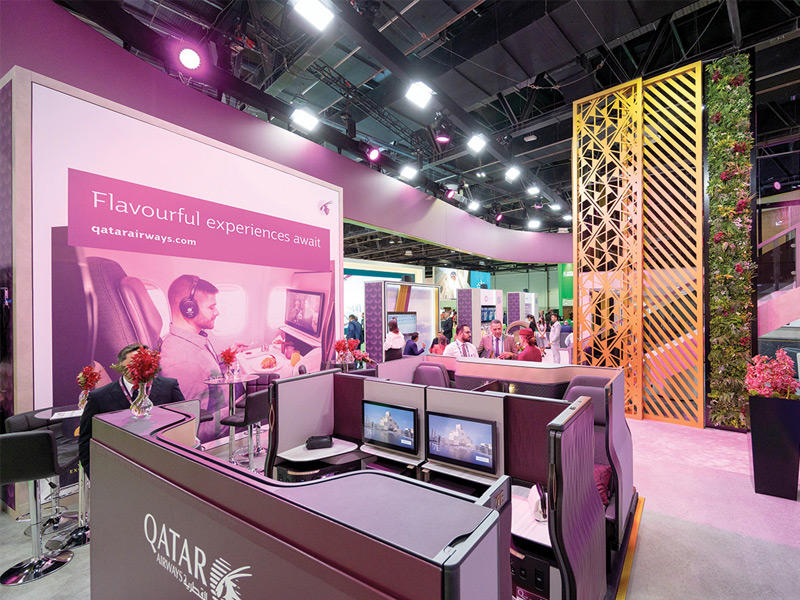 جناح الخطوط الجوية القطرية  في معرض سوق السفر العربي 2022