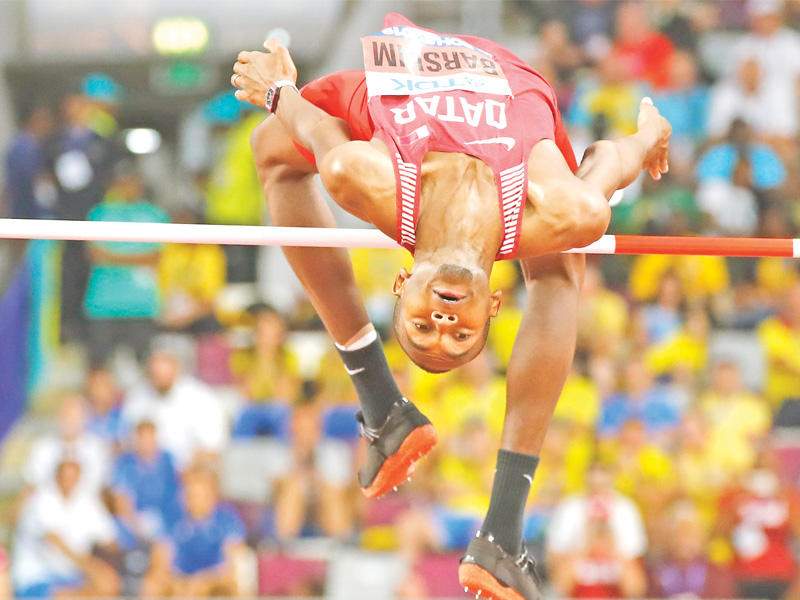 القطري  معتز برشم خلال منافسات سابقة