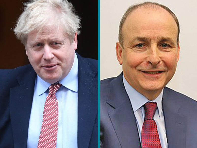 رئيس الوزراء الأيرلندي مايكل مارتن ورئيس الوزراء البريطاني بوريس جونسون