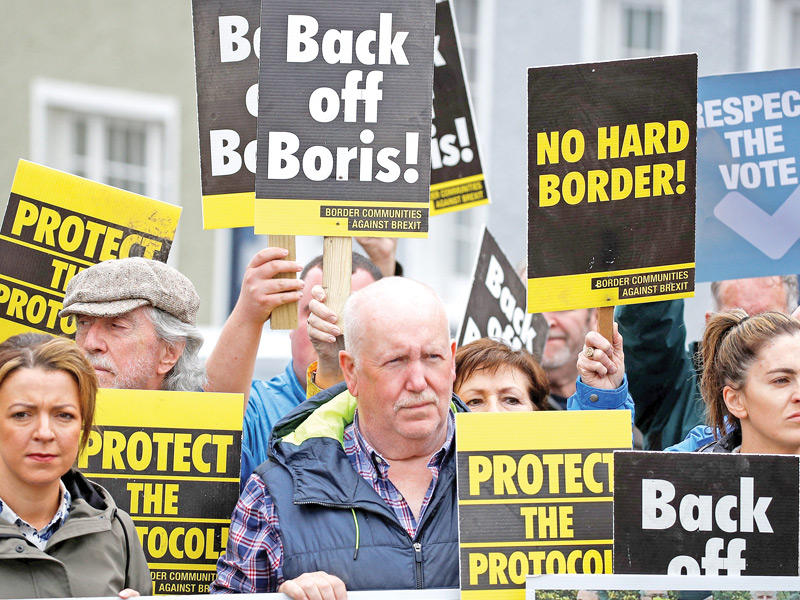 جانب من الاحتجاجات في ايرلندا الشمالية