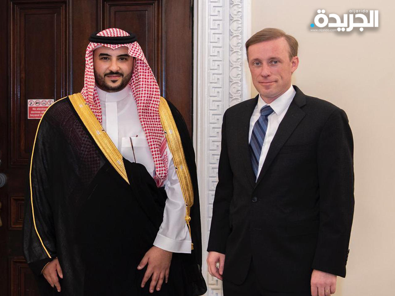 سوليفان مستقبلاً خالد بن سلمان في واشنطن أمس الأول