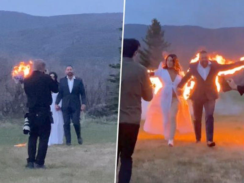 لحظة إضرام النار